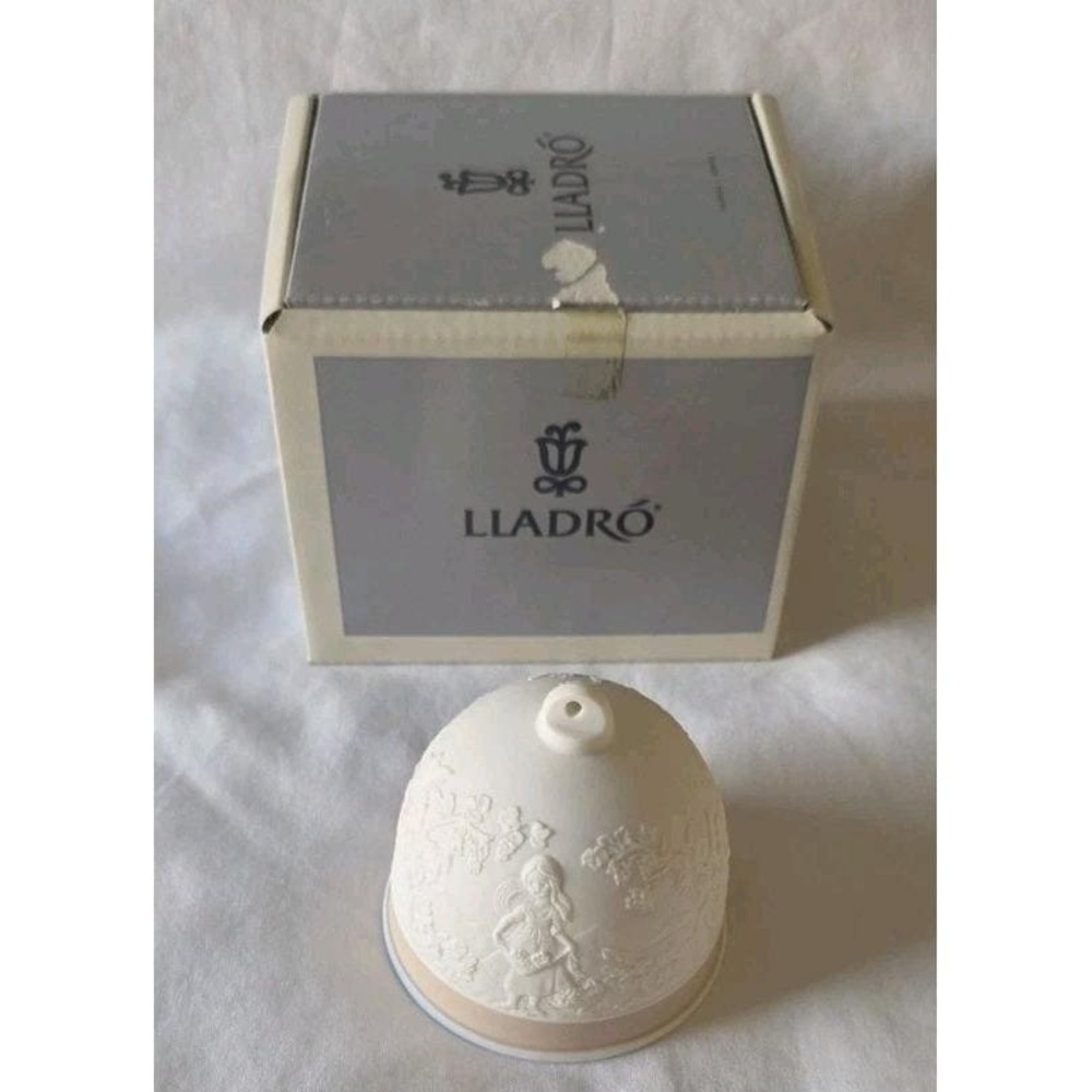 LLadro 1993 'Fall" Bell with pink ribbon and box #17615 Vintage